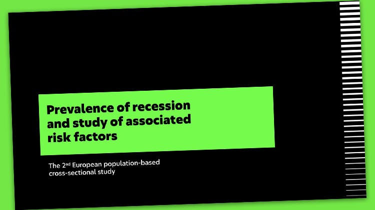 Banner with the text ‘Prevalence of recession and study of associated risk factors’