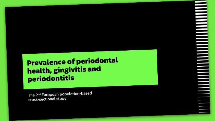 Banner with the text ‘Prevalence of periodontal health, gingivitis and periodontitis’