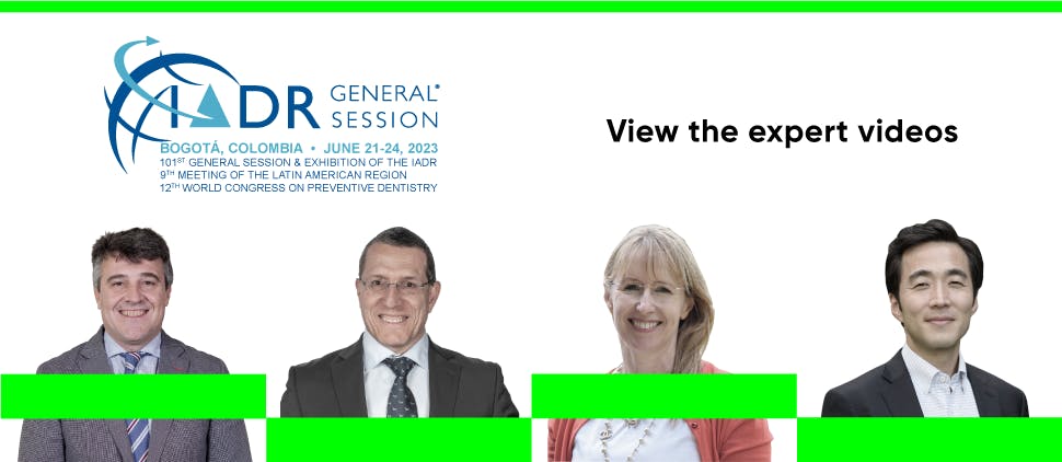IADR banner with 4 presenters’ images and the text ‘view the expert videos’