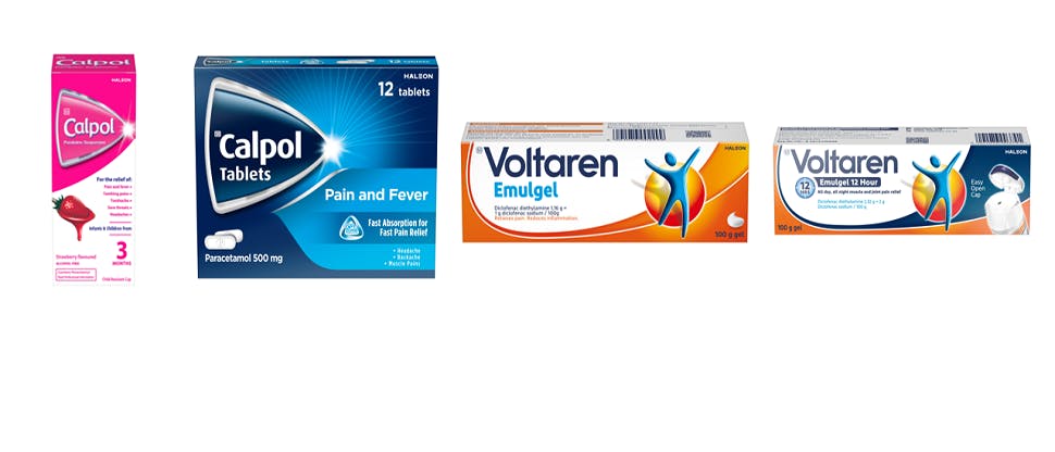 Pain relief product range