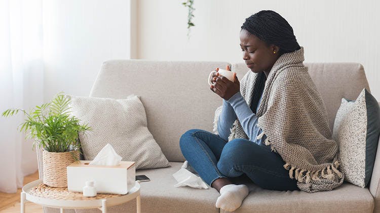 Woman with a fever