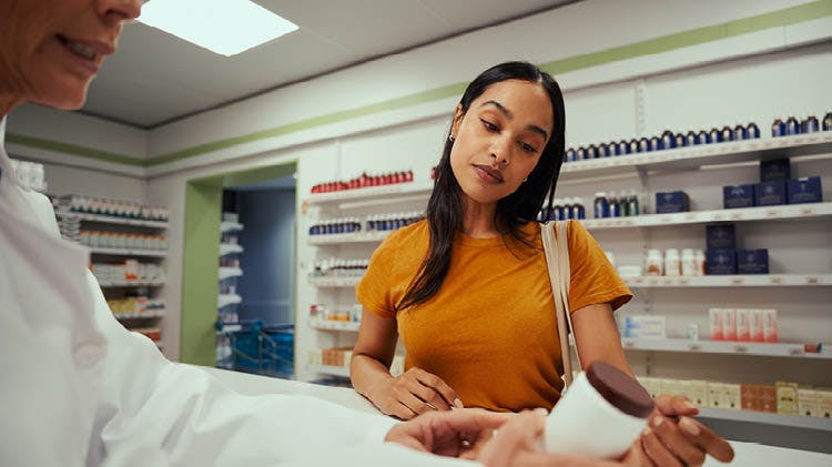 Patient in consultation with a pharmacist