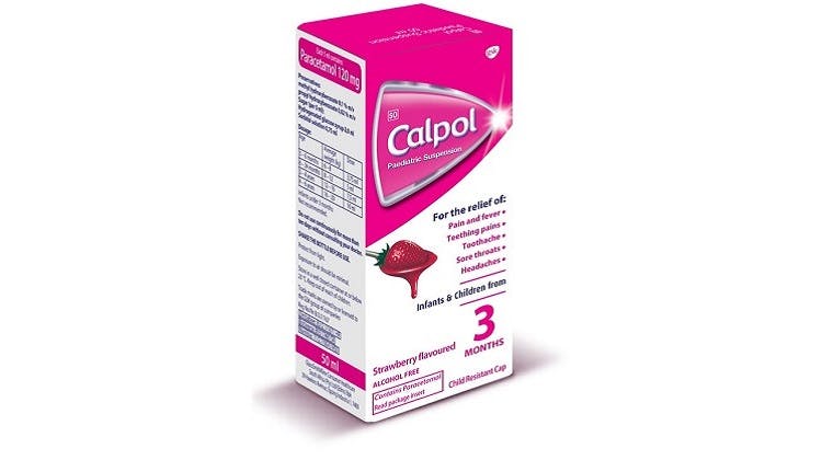 Calpol Paediatric suspension pack shot