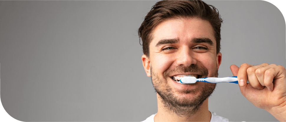 Man brushing teeth