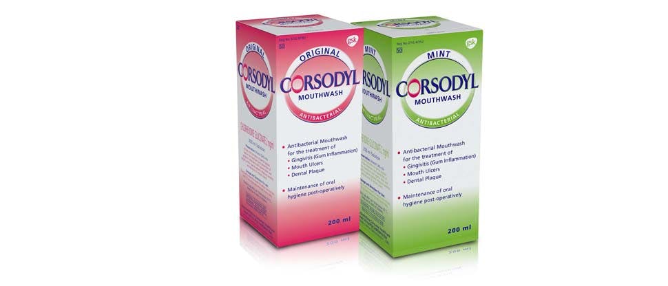 Corsodyl Mouthwash Original and Corsodyl Mouthwash Mint