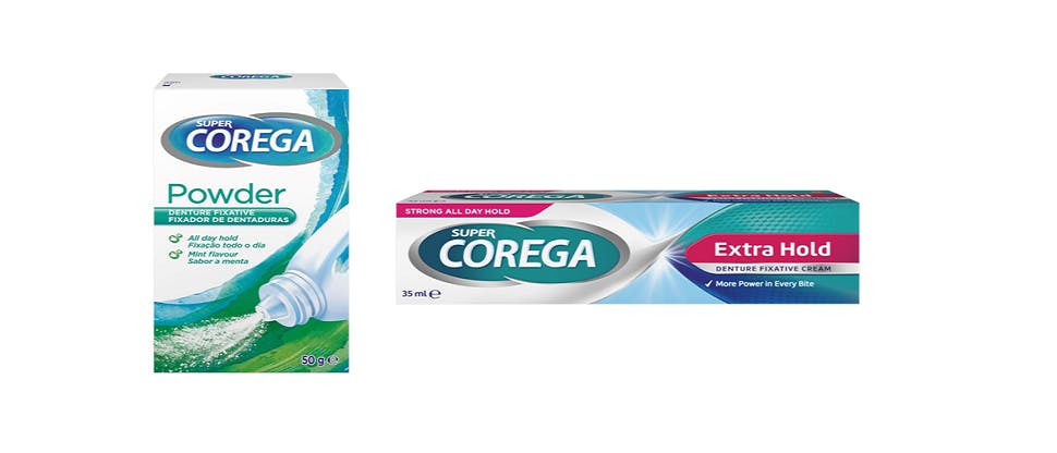 Super corega denture fixative cream  and Super corega denture fixative powder