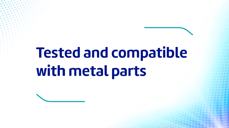 Super Corega denture cleansing tablets are tested and compatible with metal parts