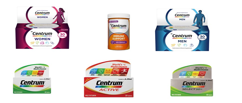 The Centrum Multivitamin product range