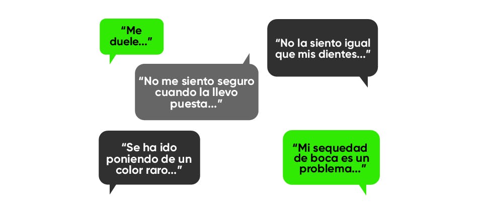 Frases de pacientes en burbujas