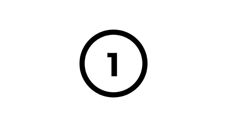 Imagen gráfica del número 1 dentro de un anillo negro, sobre un fondo verde lima 