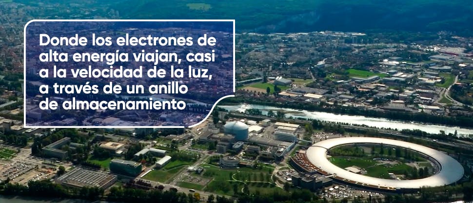 Donde los electrones de alta energía viajan, casi a la velocidad de la luz, a través de un anillo de almacenamiento