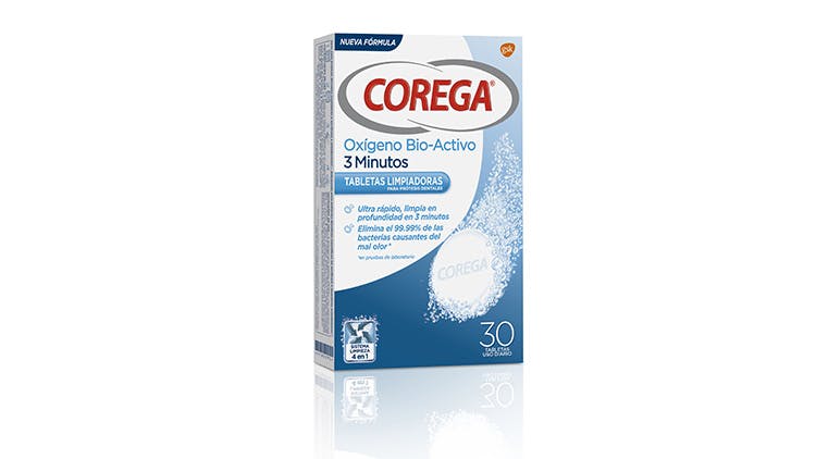 Limpiador para prótesis dentales Corega Oxígeno Bio-Activo 3 Minutos
