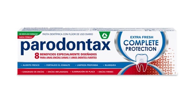 Envase de pasta de dientes Parodontax