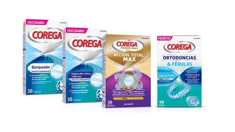 Limpiadores de prótesis dentales Corega packshot