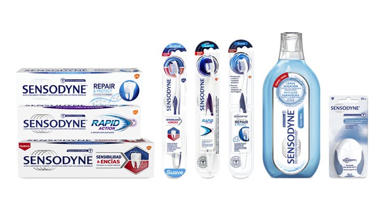 Bodegón productos Sensodyne