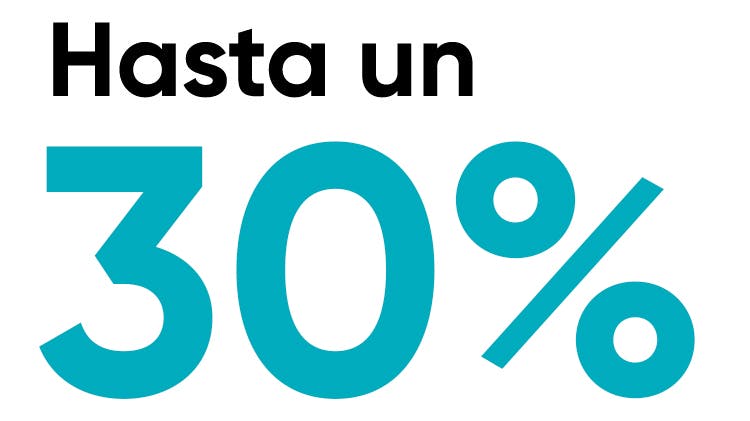 Icono de hasta un 30%