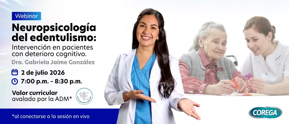 Webinar - Neuropsicología del Edentulismo: Intervención en pacientes con deterioro cognitive<div> </div>