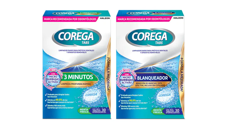 Tabletas limpiadoras Corega Tabs