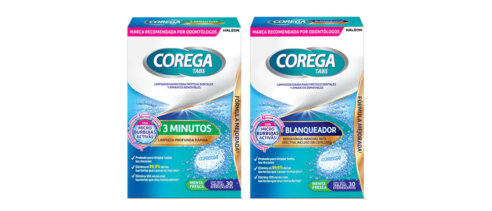 Tabletas limpiadoras Corega Tabs