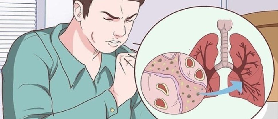 Imagen persona tosiendo enfoque pulmones