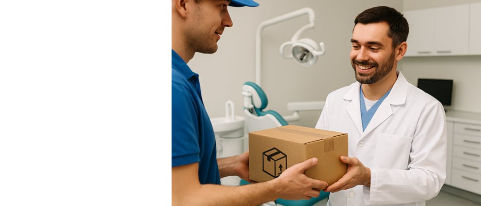 Entregando muestra médica