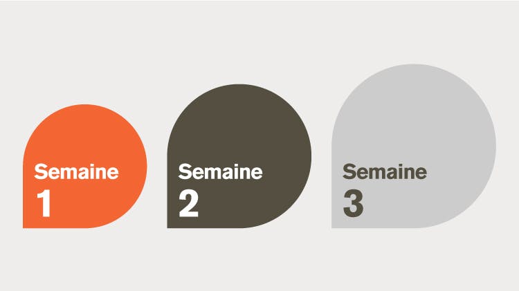 Bulles de 1 semaine à 3 semaines