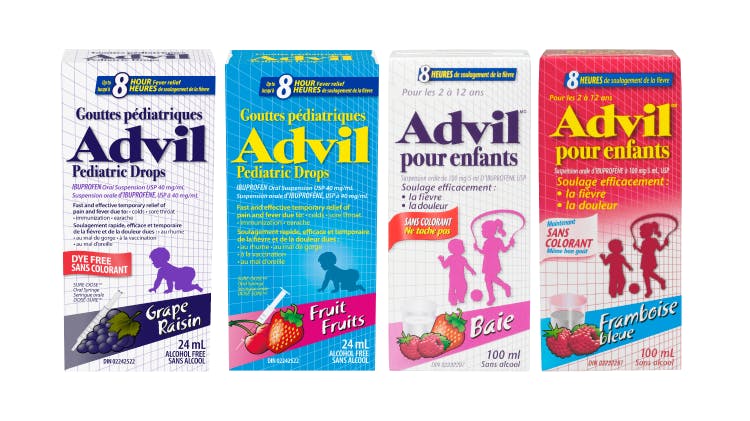 Produits Advil pour enfants en suspension orale
