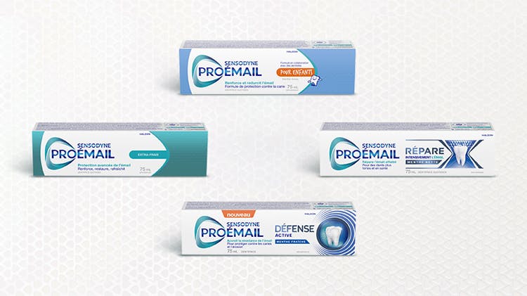 Capture de la gamme de dentifrices Pronamel Sensodyne