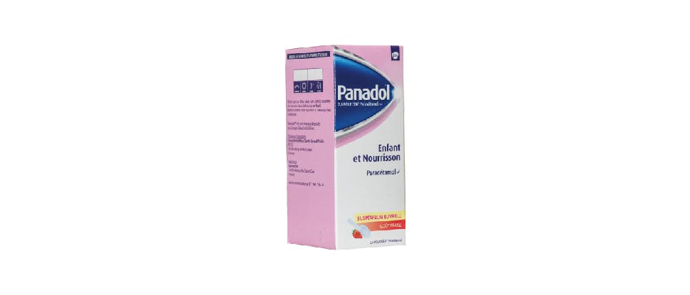Panadol pour Enfants contenant 24mg de paracétamol - photo de l'emballage