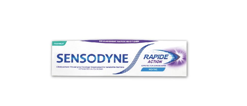 Packshot du dentifrice Sensodyne Action Rapide