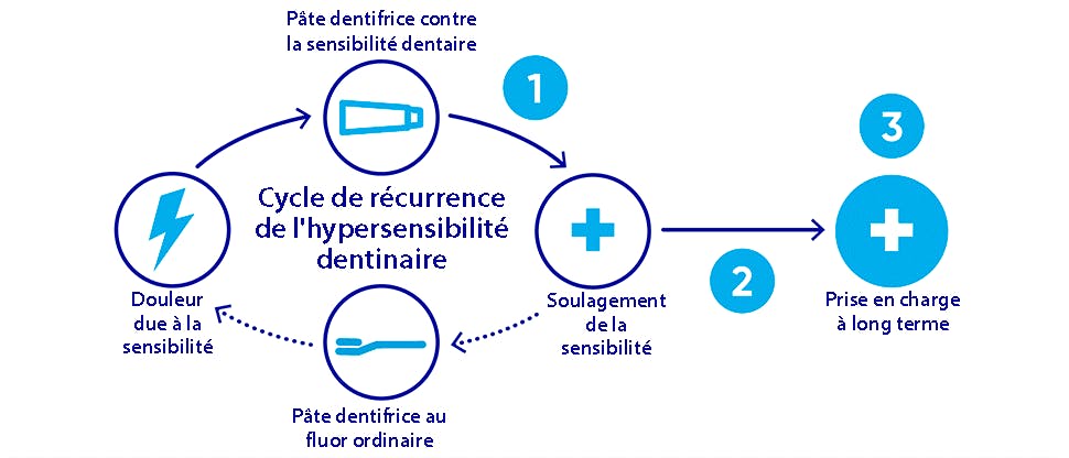 Cycle de récidive de l’hypersensibilité dentinaire et objectifs de prise en charge