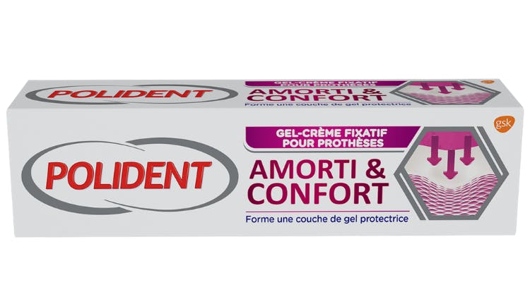 Polident Amorti & Confort Gel-crème fixatif