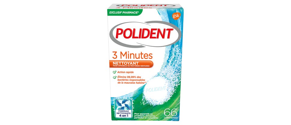 Polident comprimés nettoyants 3 minutes