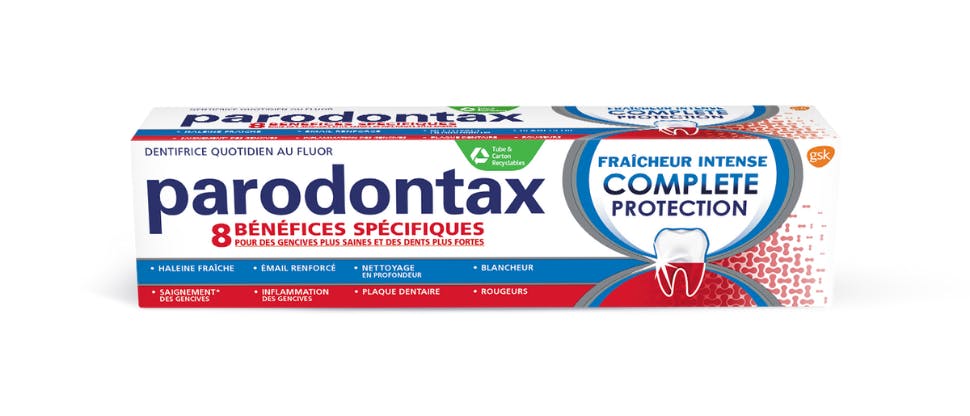 Dentifrice Parodontax Complete Protection Nouveau goût amélioré 