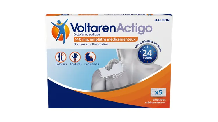 VoltarenActigo 140mg emplâtre médicamenteux en cas de traumatismes bénins : entorse, foulure, contusion chez l’adultes et les adolescents à partir de 16 ans