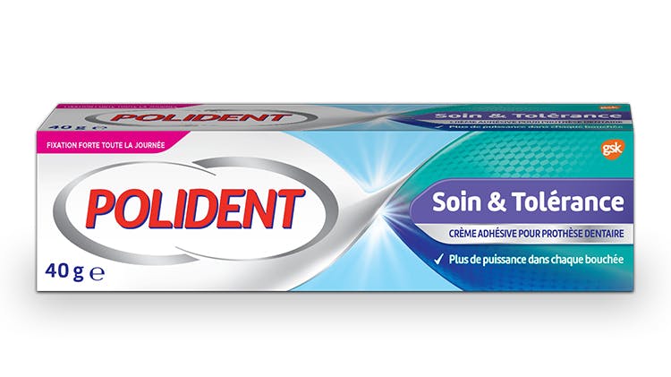 Packshot de Polident Fixative Soin & Tolérance