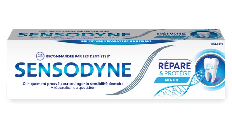 Packshot du dentifrice Sensodyne Répare & Protège