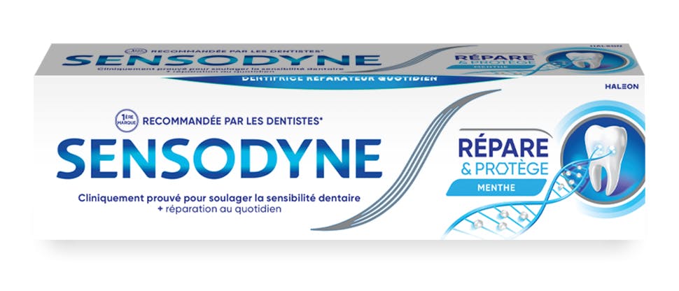 Packshot du dentifrice Sensodyne Répare & Protège