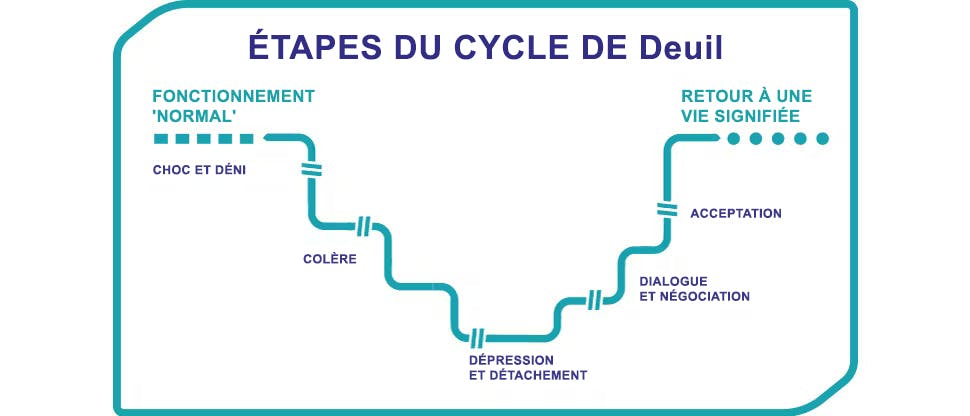 Les étapes du cycle du deuil