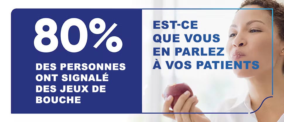 80 % des personnes ont déclaré avoir joué avec leur bouche Interrogez-vous vos patients à ce sujet ?