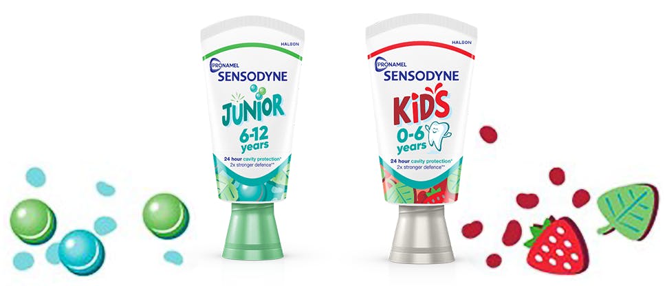 A Sensodyne gyermekfogkrémek elérhető változatai