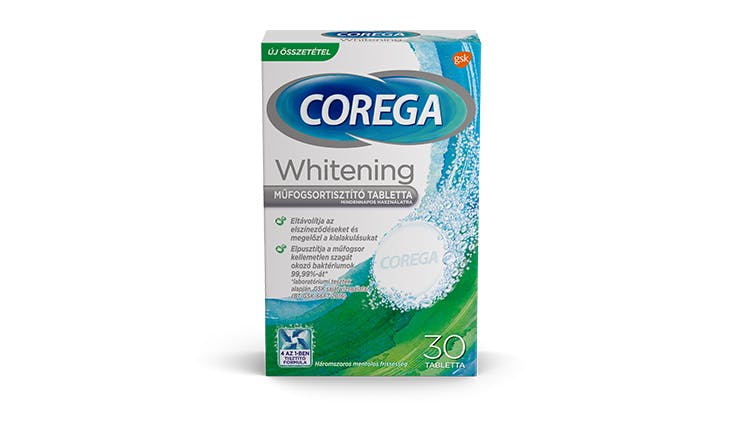 Corega  Whitening műfogsortisztító csomagolás