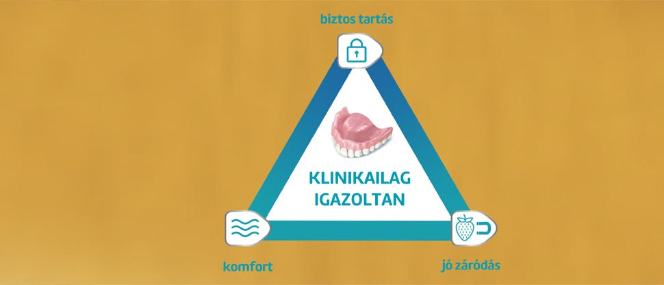 Fiatal fogorvos megmutatja, hogyan kell használni a műfogsorragasztót