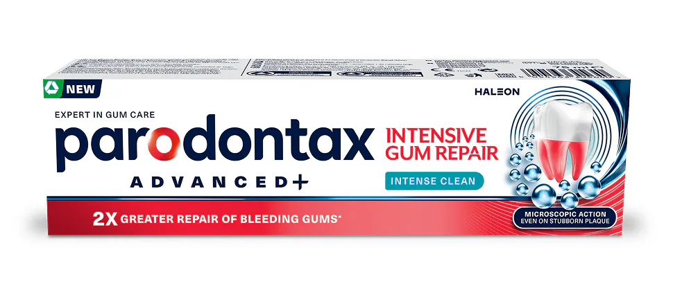 A parodontax Intensive Gum Repair Intense Clean fogkrém csomagolásának képe