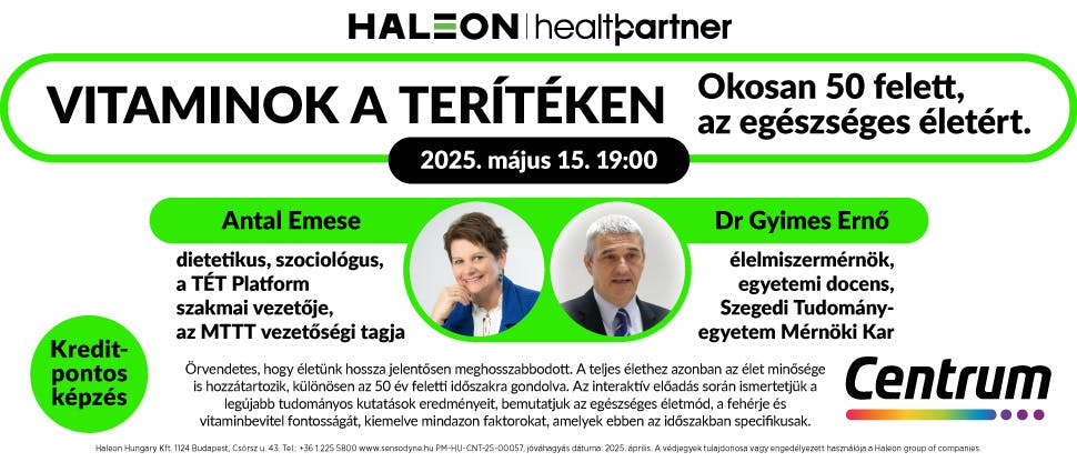 Vitaminok a terítéken - Okosan 50 felett, az egészséges életért