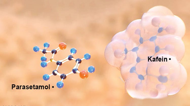 Struktur kimia Parasetamol + kafein