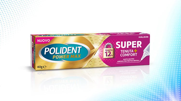 Polident Power Max Super Tenuta + Comfort adesivo per protesi