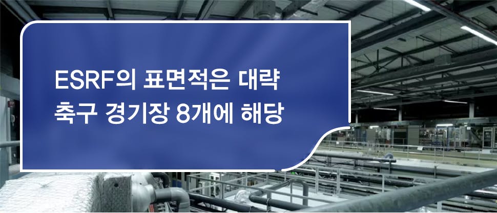 ESRF의 표면적은 대략 축구 경기장 8개에 해당한다.