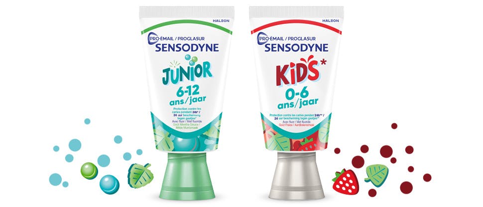 Proglasur Kids tandpasta verpakkingsassortiment