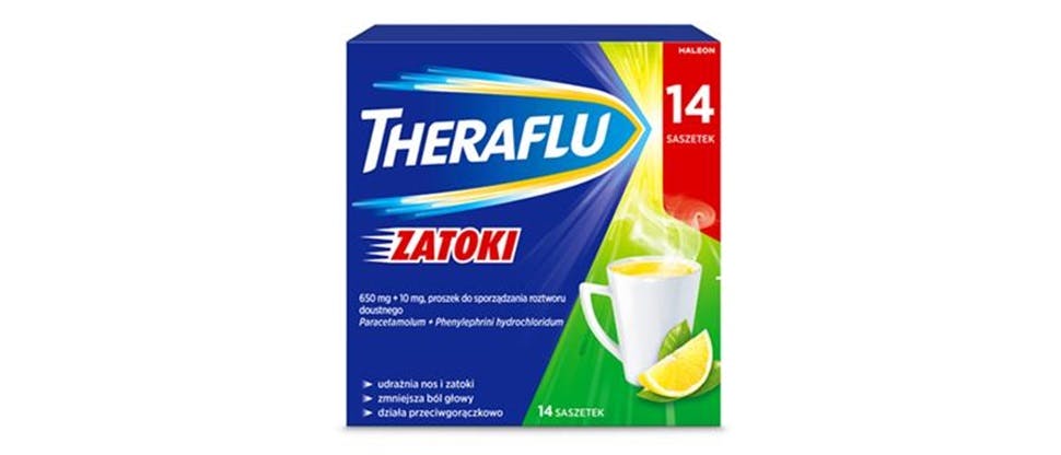 Zdjęcie opakowania produktu Theraflu Zatoki